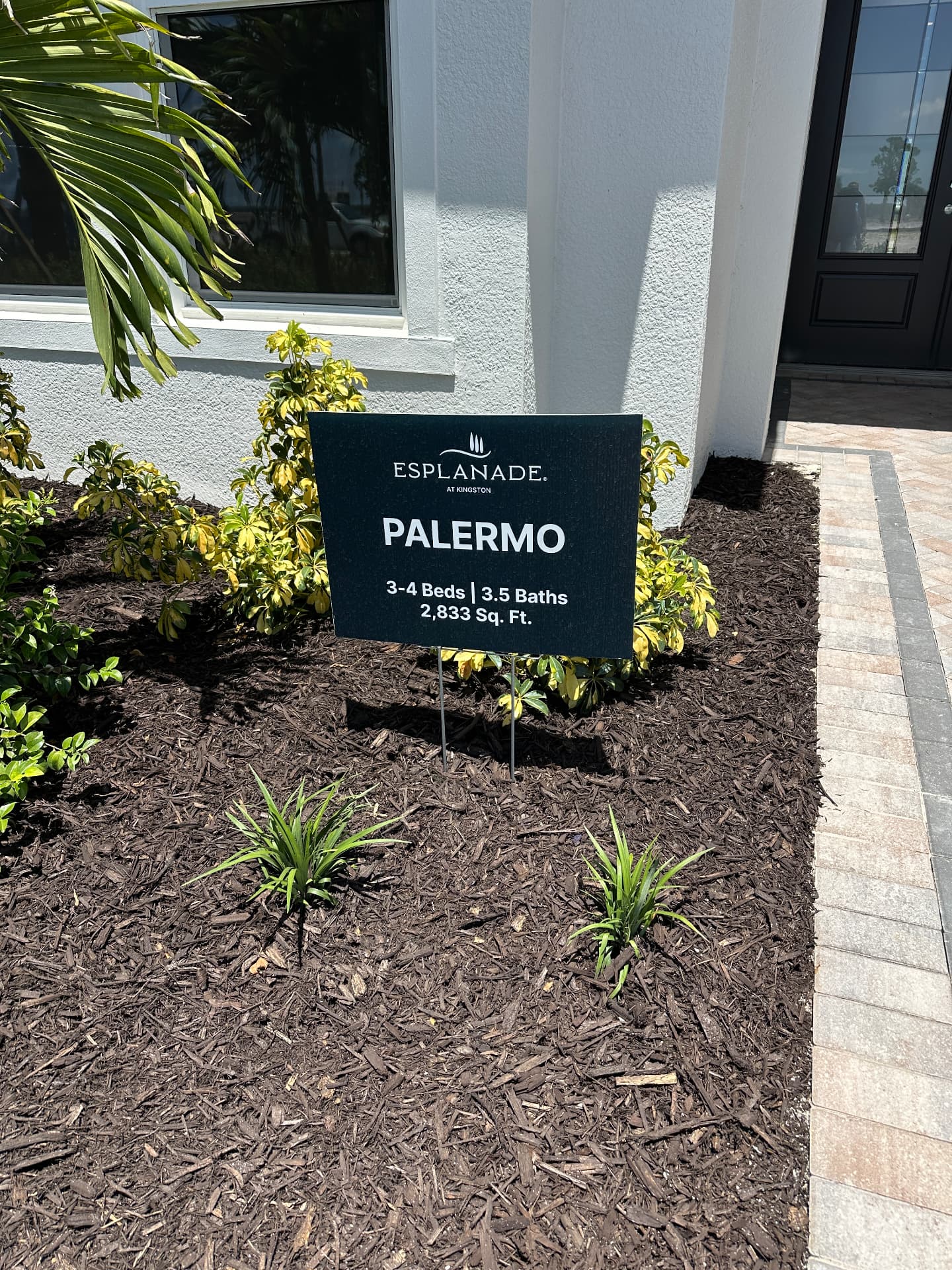 Esplanade at Kingston Palermo floor plan model home sign photographed August 2026